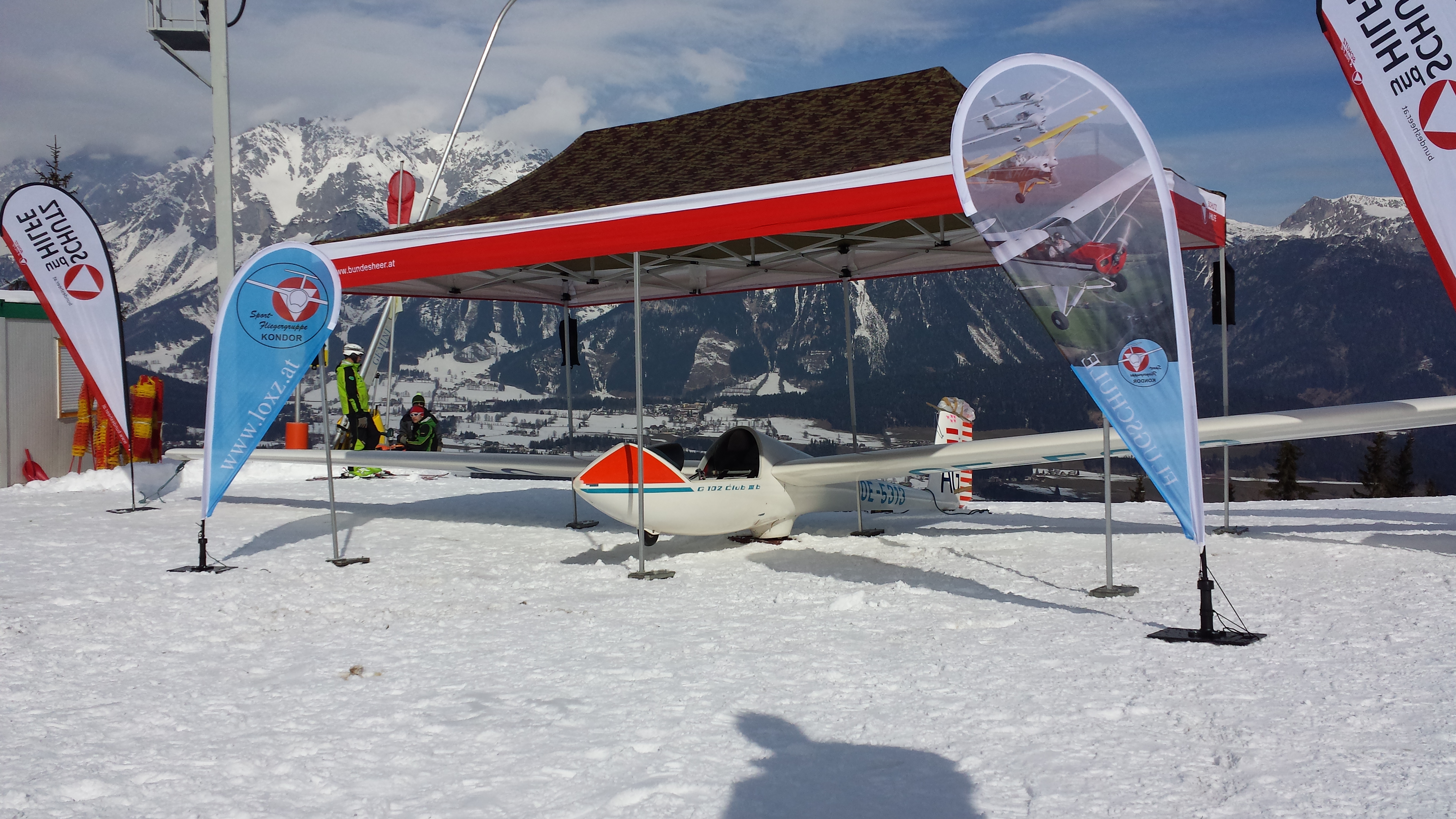 Anfahrt und Aufbau der OE-5313 auf der Kessleralm